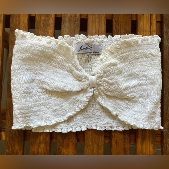 White Bamboo Blonde Bandeau Small One Size Fit - Picture 2 of 6